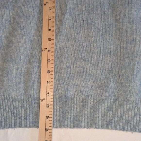 Vintage Indeed Fair Isle Shetland Wool Sweater Baby Blue Nordic Pullover Women L - Picture 7 of 8